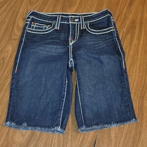 True Religion Kids Geno "Cut Off" Jean Shorts